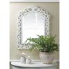 Accent Plus White Flourish Wood Wall Mirror