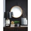 Nikki Chu Eva Round Wood-Frame Mirror with Round Hook