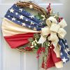 1pc; American National Day Wreath Independence Day Wreath Home Outdoor Decoration New Arrival Door Decoration; Independence Day Supplies - Independenc