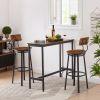 Oval Swivel Bar Stool with Backrest; Set of 2; Industrial; Metal Frame; 29.5" High.(Rustic Brown; 17.5''w x 13.4''d x 40.5''h) - 2