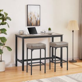 Bar stool set 2PC (Grey+Black; 16.1''W*12.2''D*28.7''H) - 2