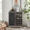 Single door wine cabinet with 16 wine storage compartments (Gray; 31.50" W*13.78" D*35.43" H) - 1