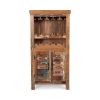 Sandy Shabby Reclaimed Wood Wine Rack Bar Cabinet - as Pic