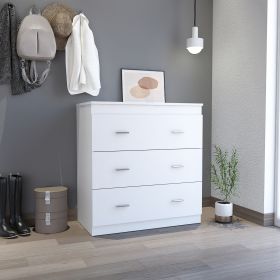 Calvetta 3-Drawer Dresser White - as Pic