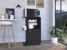 Napenthe 1-Shelf Kitchen Cart with Caster Black Wengue - as Pic