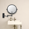 8-inch Wall Mounted Makeup Vanity Mirror; 1X / 10X Magnification Mirror; 360Â¬âˆž Swivel with Extension Arm (Black) - as Pic