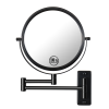 8-inch Wall Mounted Makeup Vanity Mirror; 1X / 10X Magnification Mirror; 360Â¬âˆž Swivel with Extension Arm (Black) - as Pic