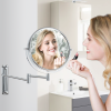 8-inch Wall Mounted Makeup Vanity Mirror; Height Adjustable; 1X / 7X Magnification Mirror; 360Â¬âˆž Swivel with Extension Arm (Chrome Finish) - as Pic