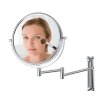 8-inch Wall Mounted Makeup Vanity Mirror; Height Adjustable; 1X / 7X Magnification Mirror; 360Â¬âˆž Swivel with Extension Arm (Chrome Finish) - as Pic