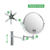 8-inch Wall Mounted Makeup Vanity Mirror; Height Adjustable; 1X / 10X Magnification Mirror; 360Â¬âˆž Swivel with Extension Arm (Chrome Finish) - as Pic