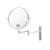 8-inch Wall Mounted Makeup Vanity Mirror; Height Adjustable; 1X / 10X Magnification Mirror; 360Â¬âˆž Swivel with Extension Arm (Chrome Finish) - as Pic