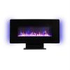 36 Inch Curved Front Electric Fireplace; Freestanding or Wall Mounted Electric Fireplace with Adjustable Flame Color & Remote Control - as Pic