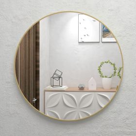 32&quot; Wall Circle Mirror Large Round Gold Farmhouse Circular Mirror for Wall Decor Big Bathroom Make Up Vanity Mirror Entryway Mirror - as Pic