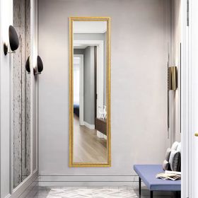 Full Length Mirror Door Mirror Full Body Dressing Mirror Wall Mounted Hanging for Dorm Home; 50&quot;x 14&quot;; Gold - as Pic