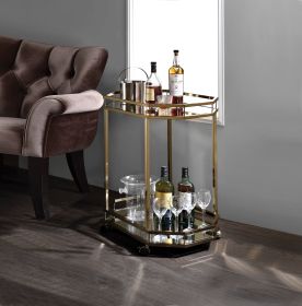 Lacole Serving Cart; Champagne & Mirror 98197 - as Pic