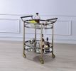 Lakelyn Serving Cart; Brushed Bronze &amp; Clear Glass 98190 - as Pic