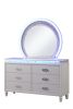 Perla 6 Drawer LED Dresser Made with Wood in Milky White - as Pic