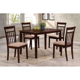 Samuel Dining Set (5Pc Pk) in Espresso &amp; Microfiber 70325 - as Pic