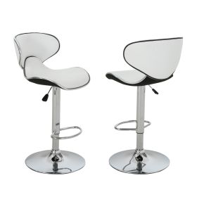 Willie Bentham Modern Adjustable Height 24"-32" Swivel Barstool (Set of 2) - as Pic