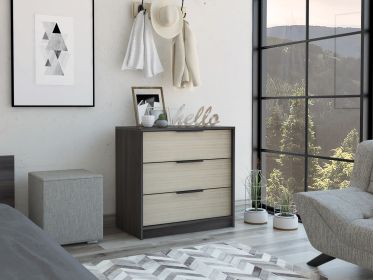 Kaia 3 Drawers Dresser; Superior Top -Black / Pine - as Pic