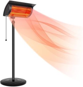 Simple Deluxe Standing Heater Patio Outdoor Balcony; Courtyard with Overheat Protection; 750W/1500W; Large - as Pic