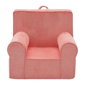 Kids Chair Children Armrest Chair Toddler Furniture with Carrying Handle for Boys and Girls (Coral Red) - Coral Red