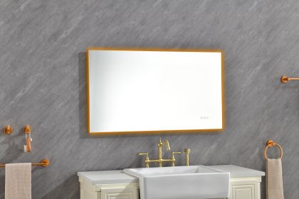 Super Bright Led Bathroom Mirror with Lights, Metal Frame Mirror Wall Mounted Lighted Vanity Mirrors for Wall, Anti Fog Dimmable Led Mirror for Makeup