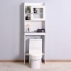 Modern Over The Toilet Space Saver Organization Wood Storage Cabinet for Home; Bathroom -White - White