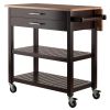 Langdon Kitchen Cart; Drop Leaf; Cappuccino and Natural - 40826