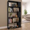 vidaXL Book Cabinet/Room Divider Black 31.5"x9.4"x62.6" Engineered Wood - Black