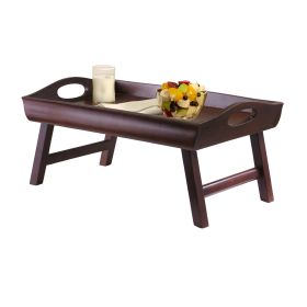 Winsome Wood Espresso & Wood Sedona Bed Tray Curved Side; Foldable Legs; Large Handle; Antique Walnut - 94725