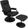 vidaXL Swivel Recliner with Ottoman Black Faux Leather - Black