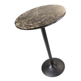 Cora Pub Table; Bar Height; Round; Faux Marble Top; Black Base - 76124