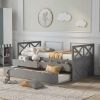 Multi-Functional Daybed with Drawers and Trundle - Gray