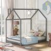 Full Size House Bed Wood Bed - Gray