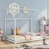 Full Size House Bed Wood Bed - White