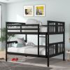 Full over Full Bunk Bed with Ladder for Bedroom;  Guest Room Furniture - Espresso