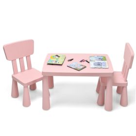 3 Pieces Multi Activity Kids Play Table and Chair Set - Pink