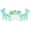 3 Pieces Multi Activity Kids Play Table and Chair Set - Green