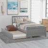 Twin size Platform Bed with Trundle - Gray