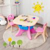 Kids Activity Table and Chair Set Play Furniture with Storage - pink