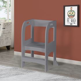 Child Standing Tower; Step Stools for Kids; Toddler Step Stool for Kitchen Counter; Gray - Gray