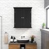 Bathroom wall cabinet; space saving storage cabinet above toilet; medicine cabinet with 2 doors and adjustable shelves; cupboard - BLACK