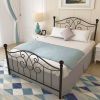 Full Size Metal bed frame ;  Solid Sturdy Steel Slat Support;  No Box Spring Needed and Easy Assembly; Black - Full - Black