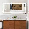 7 Size LED Bathroom Mirror Wall Mounted Vanity Mirror Anti-Fog Mirror Dimmable Lights with Touch Switch(Horizontal/Vertical) - 60"*28"