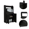 Charlotte 1-Shelf 2-Door Kitchen Pantry Black Wengue - as Pic