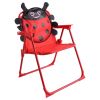 Kids Patio Folding Table and Chairs Set Beetle with Umbrella - Red