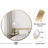 Circle Mirror 24 Inch;  Gold Round Wall Mirror Suitable for Bedroom;  Living Room;  Bathroom;  Entryway Wall Decor and More;  Brushed Aluminum Frame L