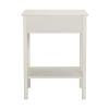 Wood Nightstand Set of 2;  Modern Bedside Table with Drawer and Shelf;  3-Tier Sofa Side Table End Table;  Living Room Bedroom Furniture - White