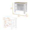 Rockaway 3-Shelf Kitchen Island White and Light Oak - as Pic